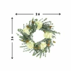 26" Hydrangea, Eucalyptus And Thistle Wreath -BirchLane Sales Store 2622Hydrangea2CEucalyptusandThistleWreath 2