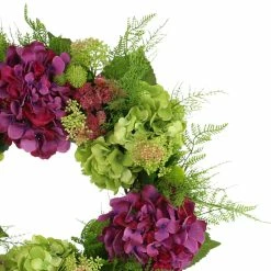 28" Assorted Hydrangea Wreath With Sedum And Fern Leaves -BirchLane Sales Store 2822AssortedHydrangeaWreathwithSedumandFernLeaves 3