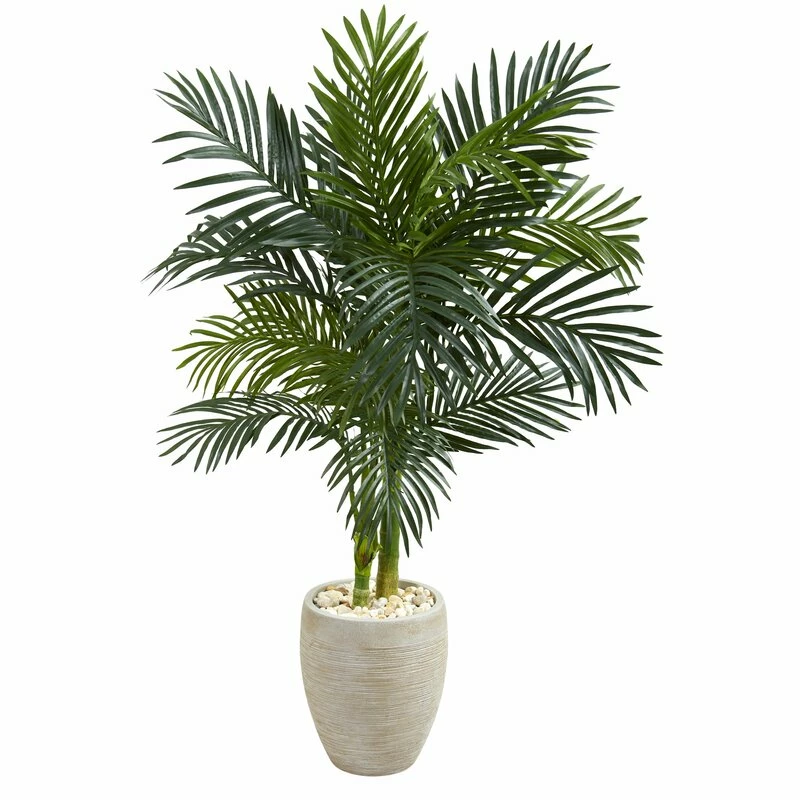 54'' Faux Palm Tree In Ceramic Planter 1 54'' Faux Palm Tree In Ceramic Planter