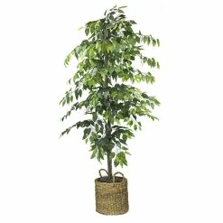72'' Faux Ficus Tree In Rattan Basket