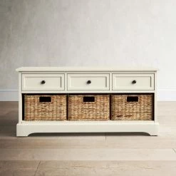 Adayla Solid Wood Drawers Storage Bench