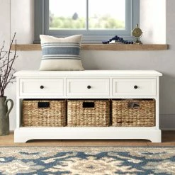Adayla Solid Wood Drawers Storage Bench -BirchLane Sales Store AdaylaSolidWoodDrawersStorageBench 3