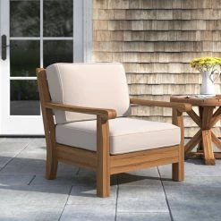 Alby Teak Outdoor Lounge Chair -BirchLane Sales Store AlbyTeakOutdoorLoungeChair 1