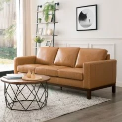 Alison 84'' Genuine Leather Sofa -BirchLane Sales Store Alison842727GenuineLeatherSofa 2