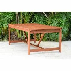 Alyisa Extendable Eucalyptus Outdoor Dining Table