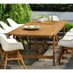 Alyisa Extendable Eucalyptus Outdoor Dining Table -BirchLane Sales Store AlyisaExtendableEucalyptusOutdoorDiningTable 3