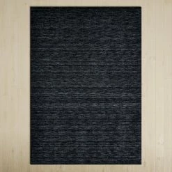 Ameirah Handmade Wool Black Rug