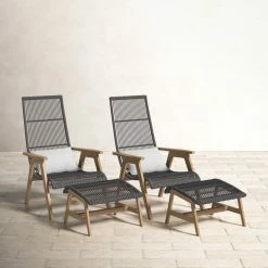 Anyston Outdoor Lounge Chair With Ottoman (Set Of 2)