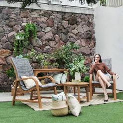 Aroha Teak Patio Lounge Chair - Free Lumbar Pillow -BirchLane Sales Store ArohaTeakPatioLoungeChair FreeLumbarPillow 4