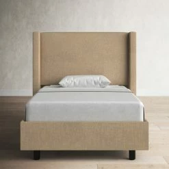 Benson Upholstered Wingback Bed