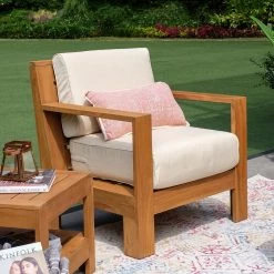Bogota Teak Patio Chair With Sunbrella Cushions -BirchLane Sales Store BogotaTeakPatioChairwithSunbrellaCushions 2