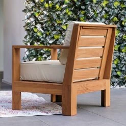 Bogota Teak Patio Chair With Sunbrella Cushions -BirchLane Sales Store BogotaTeakPatioChairwithSunbrellaCushions 3