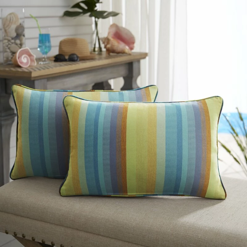 Boynton Striped Sunbrella® Indoor/Outdoor Throw Pillow 2 Boynton Striped Sunbrella® Indoor/Outdoor Throw Pillow - Image 2