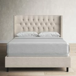 Breckin Upholstered Wingback Bed