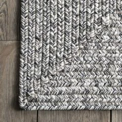 Bronner Casual Braided Gray/White Indoor/Outdoor Rug -BirchLane Sales Store BronnerCasualBraidedGray2FWhiteIndoor2FOutdoorRug 4