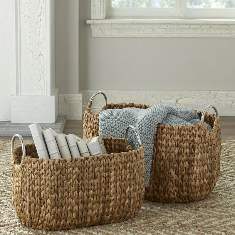 Coastal Nesting Wicker General Basket - Set Of 2 2 Coastal Nesting Wicker General Basket - Set Of 2 - Image 2