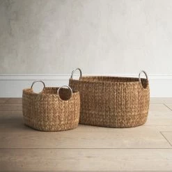 Coastal Nesting Wicker General Basket - Set Of 2 9 Coastal Nesting Wicker General Basket - Set Of 2 -BirchLane Sales Store CoastalNestingWickerGeneralBasket Setof2 4