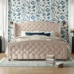 Coleman Upholstered Wingback Bed -BirchLane Sales Store ColemanUpholsteredWingbackBed 2