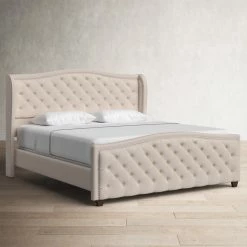 Coleman Upholstered Wingback Bed -BirchLane Sales Store ColemanUpholsteredWingbackBed 3