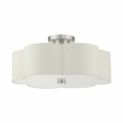 Copper Fabric Semi Flush Mount