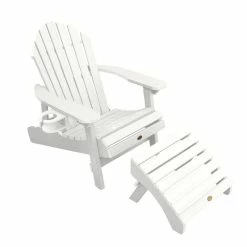 Crotty Plastic Folding Adirondack Chair With Ottoman