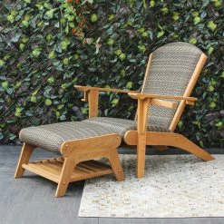 Dezi Teak Wood - 2 Piece Seating Group Adirondack Chair With Cushions