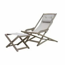 Eucalyptus Outdoor Armless Lounge Chair With Ottoman -BirchLane Sales Store EucalyptusOutdoorArmlessLoungeChairwithOttoman 2