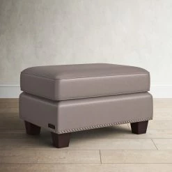 Fern Leather Ottoman -BirchLane Sales Store FernLeatherOttoman 2