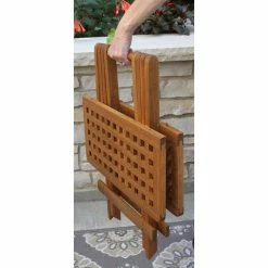 Fleur Eucalyptus Fliptop Outdoor Side Table -BirchLane Sales Store FleurEucalyptusFliptopOutdoorSideTable 4