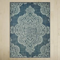 Flula Navy/Gray Indoor/Outdoor Rug