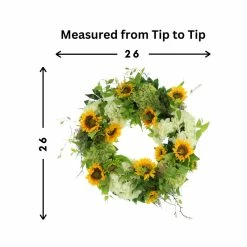 Handcrafted Faux Sunflower Wreath -BirchLane Sales Store HandcraftedFauxSunflowerWreath 2