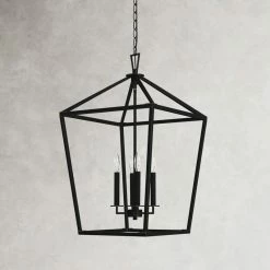 Hastings 4 - Light Dimmable Lantern Geometric Chandelier
