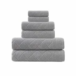 Lauren Geometric Turkish Cotton Bath Towels - Set Of 6
