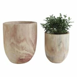 Loughlin Wood Outdoor Pot Planter - Set Of 2