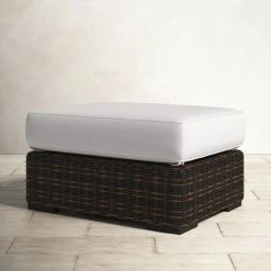 Lucey All Weather Wicker Ottoman With Sunbrella Cushions -BirchLane Sales Store LuceyAllWeatherWickerOttomanwithSunbrellaCushions 2