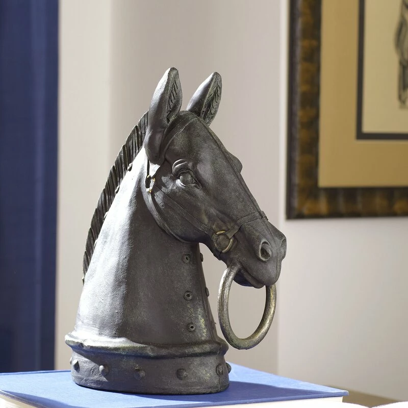 Lula Black Polystone Horse Sculpture 2 Lula Black Polystone Horse Sculpture - Image 2