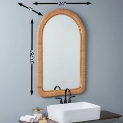 Mara Arch Rattan Wall Mirror -BirchLane Sales Store MaraArchRattanWallMirror 3