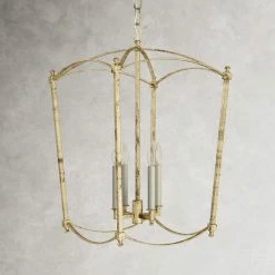 Olive 4 - Light Dimmable Lantern Geometric Chandelier