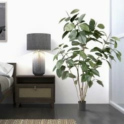 Potted Artificial Green Rubber Tree -BirchLane Sales Store PottedArtificialGreenRubberTree 2