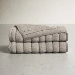 Rachel 100% Cotton Ribbed Bath Towels - Set Of 2