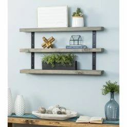 Serene 3 Piece Pine Solid Wood Tiered Shelf -BirchLane Sales Store Serene3PiecePineSolidWoodTieredShelf 2