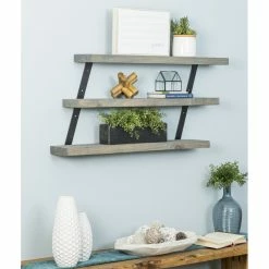 Serene 3 Piece Pine Solid Wood Tiered Shelf -BirchLane Sales Store Serene3PiecePineSolidWoodTieredShelf 4