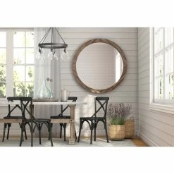 Silverton Round Wood Wall Mirror -BirchLane Sales Store SilvertonRoundWoodWallMirror 3