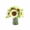 Sunflowers Centerpiece In Glass Vase