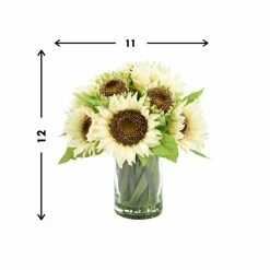 Sunflowers Centerpiece In Glass Vase 9 Sunflowers Centerpiece In Glass Vase -BirchLane Sales Store SunflowersCenterpieceInGlassVase 4